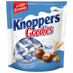 Knoppers Goodies Knusper Minis – 1 x 180g – knusprige Waffelkugeln gefüllt mit Haselnussstücken, Milch- und Nougatcreme, umhüllt von Schokolade Angebot bei HelloDeals