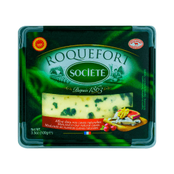 Hymor Roquefort Societe Schafs-Käse AOP - 3x 100g - französischer Blau-Schimmel-Käse, cremig und aromatisch, Edel-Pilz-Käse, solo zu Wein, als Topping von Pizza oder zum Überbacken Angebot bei HelloDeals