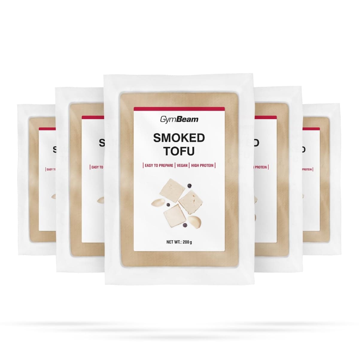GymBeam Tofu (5x200g) - Veganes Protein, pflanzliche Fleisch- und Käse-Alternative, mit hohem Proteinanteil, zuckerfrei, nicht hitzebehandelt (200 g (5er pack), smoked) smoked 200 g (5er pack)