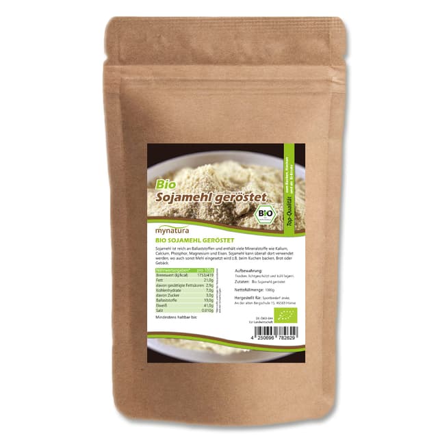 Mynatura Bio Sojamehl geröstet I Aus Sojabohnen I Soja I Vegan I Zum Backen und Kochen I Mehl-Alternative I Im Beutel (1000g)