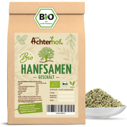 Hanfsamen geschält BIO 1000g | nussiger Geschmack | proteinhaltige Hemp Seeds | Hanfnüsse aus kontrolliert biologischem Anbau | Biohanfsamen zum Kochen, Backen und zum pur Snacken | vom Achterhof 1000 g (1er Pack) Angebot bei HelloDeals