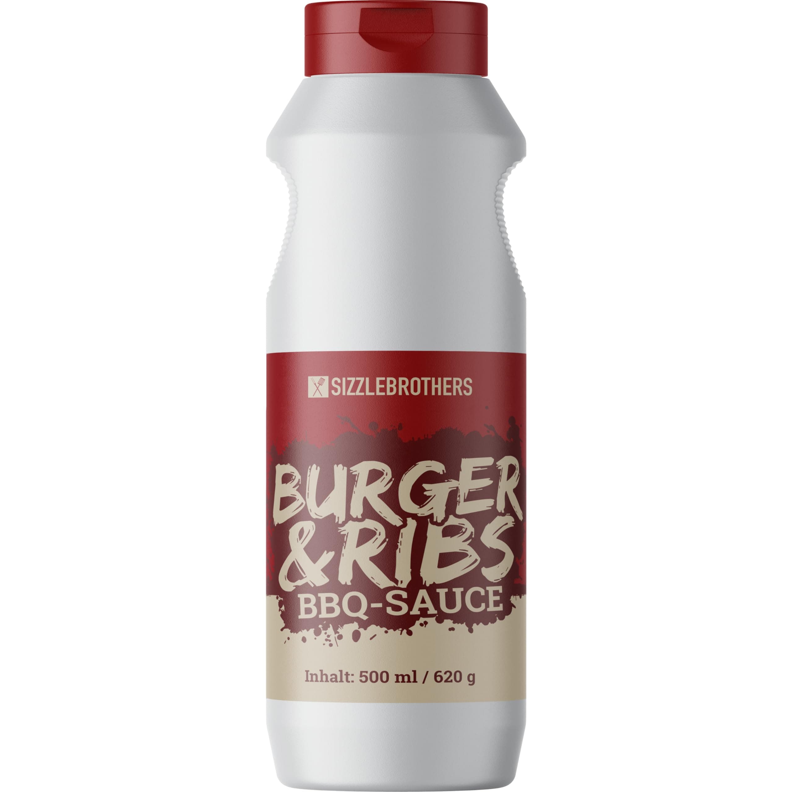 Burger & Ribs BBQ Sauce 500 ml - Perfekt für Burger, Grillfleisch, Steaks, Pulled Pork, Hähnchen & Co. - Barbecue Glaze für Spareribs - SizzleBrothers 500 ml (1er Pack)