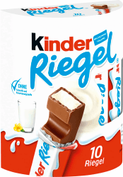 Kinder Riegel - 10 Einzelriegel, einzeln verpackte Schokoriegel, zartschmelzende Vollmilchschokolade mit Milchcremefüllung, ohne Farb- und Konservierungsstoffe, 210g Schokolade 10 Stück (1er Pack) Angebot bei HelloDeals