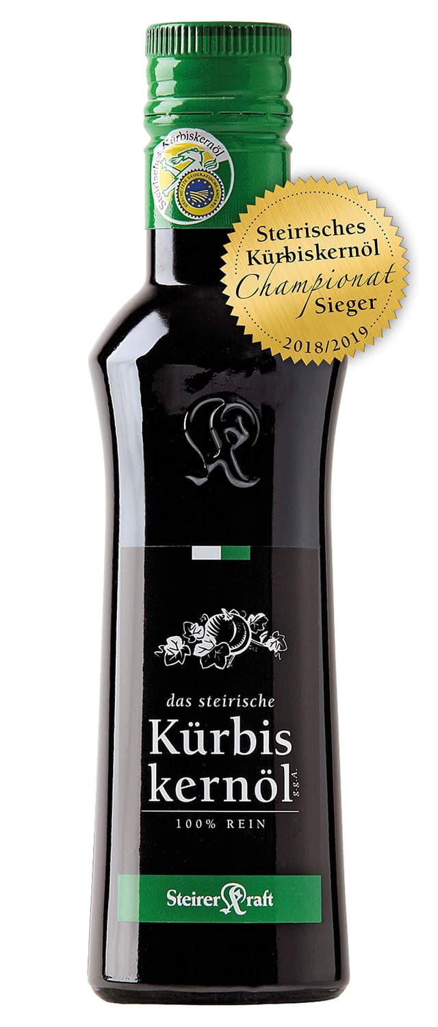 Steirisches Kürbiskernöl g.g.A. Premium – 100% Natürliches Kürbiskernöl aus der Steiermark, kaltgepresst, hoher Nährstoffgehalt, Ideal für Salate, Gerichte & als Zutat (250 ml) 250 ml (1er Pack)