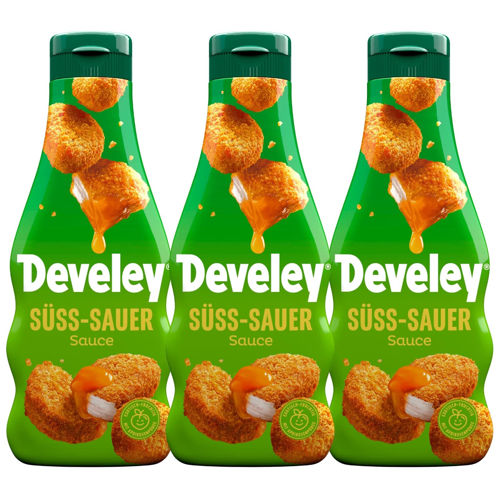 DEVELEY 3er Saucen Bundle, 3 * 250ml, Süßsauer Sauce, Squeeze-Flasche, Dip Süss-Sauer