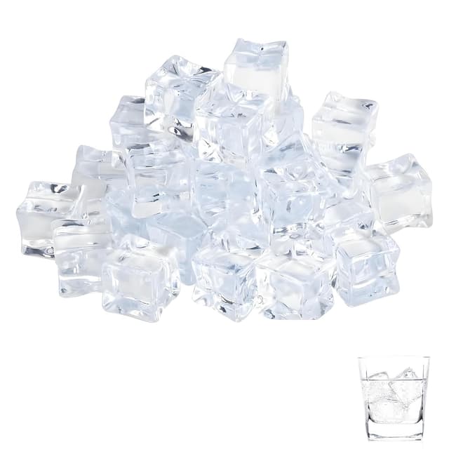 80 Stück Eiswürfel Wiederverwendbar, Square Wiederverwendbare Eiswürfel für Party Deko Fotografie Hochzeitsdekoration Küchendekoration Fotografie-Requisiten Vasenfüller. (Etwa 20 mm)