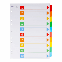 Westcott Register für Ordner A4 | Trennblätter für Din A4 Ordner | 10 beschriftbare Tabs in 5 Farben als Ordner Organizer | Robuste 160g/m² mit Eurolochung | E-1733311 00 1 Stück Angebot bei HelloDeals