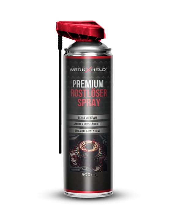 WerkXheld Rostlöser-Spray 500ml | Extrem starker Rost-Löser & Kriechöl für Metall, Fahrrad, Auto & mehr | Anti-Rost-Spray | Multifunktionaler Entroster & Glühkerzenlöser