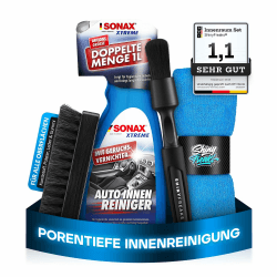 SONAX XTREME (1L) Innenraumreiniger Auto + Bürste + chemicalworkz Pinsel + Shiny Freaks Mikrofasertuch - Auto Innenraum Reiniger, Kunststoff, Polster, Leder, Cockpitpflege, Auto Reinigungsset Angebot bei HelloDeals