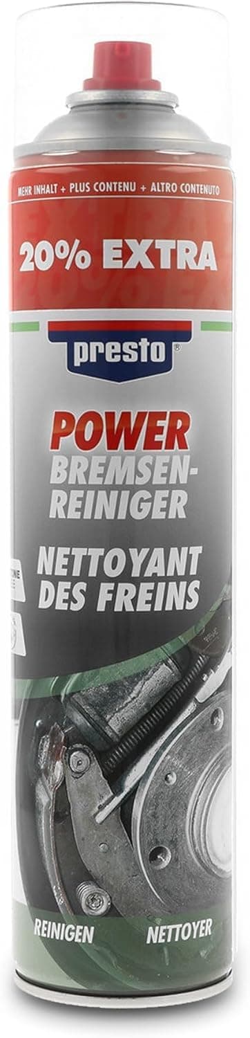 presto 307287 POWER Bremsenreiniger 600 ml - Hochwirksamer Reiniger für Auto, Motorrad, im KFZ-Bereich, zur Wartung, löst Verschmutzung rückstandsfrei