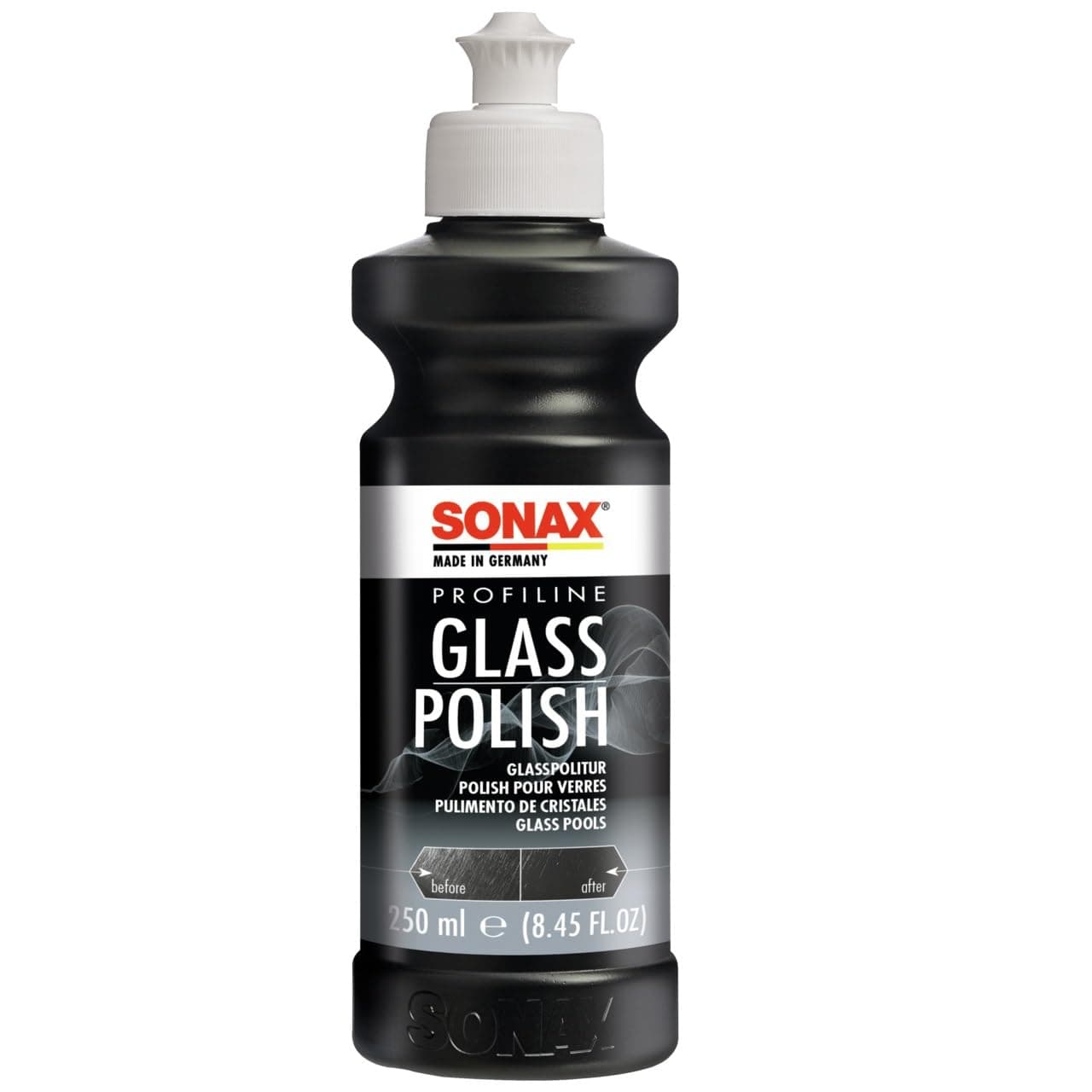 SONAX PROFILINE GlassPolish (250 ml) Glaspolitur zum Entfernen von leichten Verkratzungen, Vermattungen und Verätzungen aus Echtglas/Art-Nr. 02731410 Single