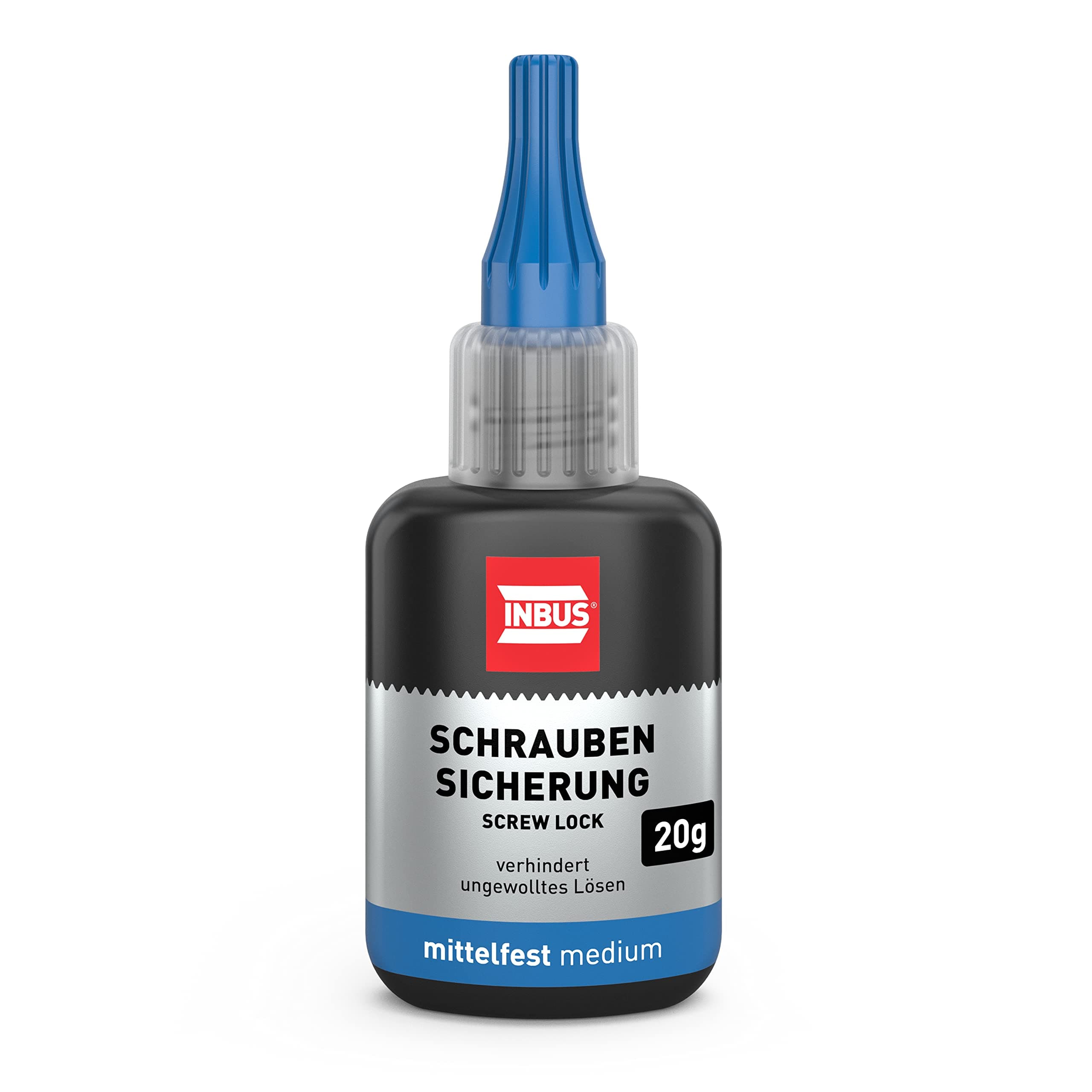 INBUS® 79560 Schraubensicherung mittelfest, 20g — Made in Germany Blau 20 Gramm