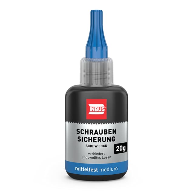 INBUS® 79560 Schraubensicherung mittelfest, 20g — Made in Germany Blau 20 Gramm