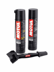 Reinigungs- und Schmer-Set für Ketten, Motul C4 400 ml + C1 400 ml + Bürste zum Reinigen Kette Angebot bei HelloDeals