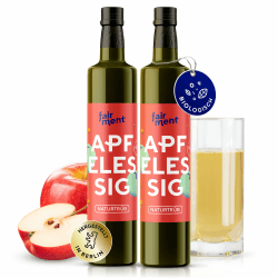 fairment Apfelessig 1 Liter - bio, naturtrüb, mit der Essig-Mutter, unpasteurisiert, lebendig und ungefiltert - Apple Cider Vinegar aus deutscher Produktion (2x 500 ml = 1 l (2er Pack)) 500 ml (2er Pack) Angebot bei HelloDeals