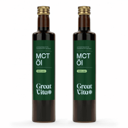GreatVita MCT Öl auf Kokosölbasis 2x 500 ml | C8 & C10 Fettsäuren, Premium Qualität - 70% Caprylsäure & 30% Caprinsäure - Aufdruck kann variieren 500 ml (2er Pack) Angebot bei HelloDeals