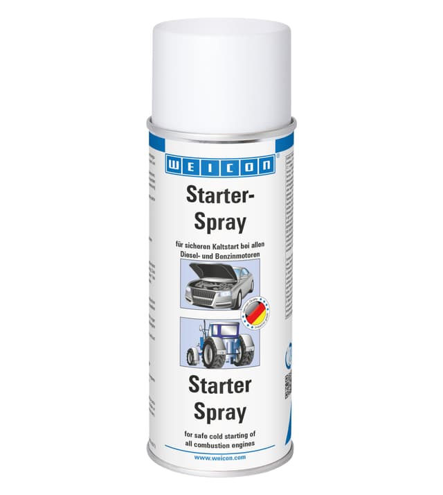 WEICON Starter-Spray, 400 ml, Starthilfespray, Startpilot-Spray für Benzin- und Dieselmotoren, Rasenmäher & Generatoren