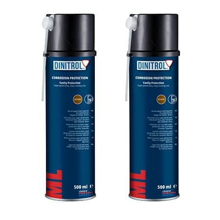 2 x Dinitrol ML Penetriermittel, Rostschutz, Hohlraumwachs, 500 ml Sprühdose, für Türen