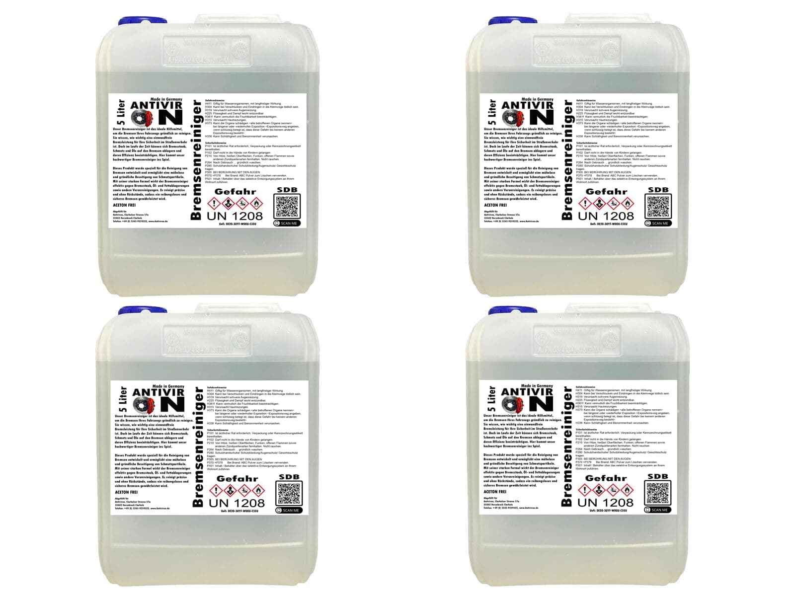 ANTIVIR ON Bremsenreiniger Entfetter Reiniger Montagereiniger Teilereiniger 1-25 Liter (20 Liter)