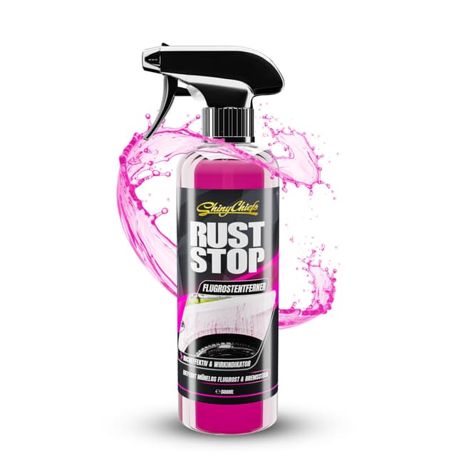 ShinyChiefs Rust Stop - Hochwirksames Flugrostentferner Auto Spray mit Farbumschlag, für alle Oberflächen - Aktiver Bremsstaub- und Flugrostlöser ohne Nachbearbeiten, Rost-Entferner Spray, 500ml 1x 500ml
