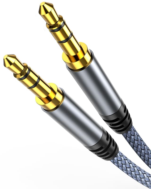 Highwings Aux Kabel,Audio Kabel 3,5mm Klinkenkabel [1,2M] Stereo Klinke auf Klinke Nylon Geflochtenes Hochwertige Kabel für Kopfhörer, Auto, Handy, PC, Lautsprecher, Stereoanlagen, MP3-Player usw 1.2meter Grau