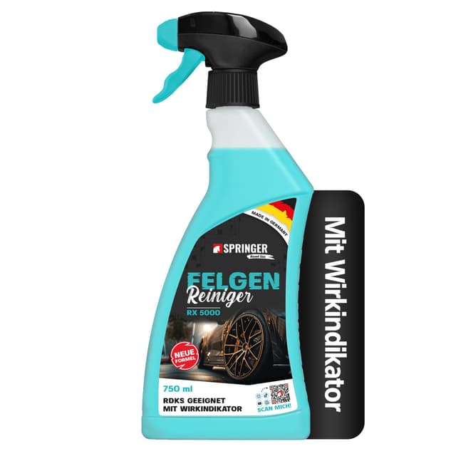 SPRINGER RX5000 - - Felgenreiniger 750ml - - Made in Germany - - Felgenspray säurefrei & materialschonend - - Gut haftende Gel Formel - - Mit Wirkindikator - - Für alle Felgen 750 ml (1er Pack)