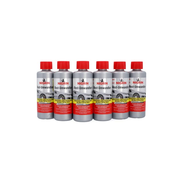 NIGRIN Rostumwandler, 6 x 200 ml, rostlösend, Rostentferner, hemmt das Weiterrosten, entrostet selbstaktiv, Mehfarbig 6 x NIGRIN Rostumwandler 200 ml