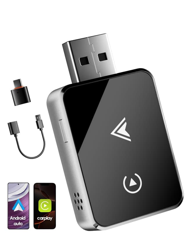 Wireless Adapter 2-in-1 für CarPlay/Android Auto, PARPAT Umwandlung von Kabelgebunden zu Kabellos mit USB/Type-C, Stabile Verbindung und Keine Verzögerung, Kompatibel mit iPhone/Android K3