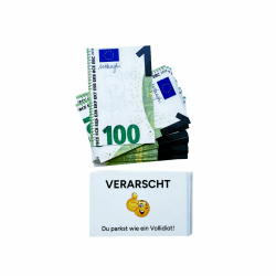 PROVISO TOOLS Auto Gadgets – Lustige Falschparker-Karten 50 Stück, schlecht geparkt, Falschparker Karten, grün 100€ Geldschein-Design, Größe 85x55mm Angebot bei HelloDeals