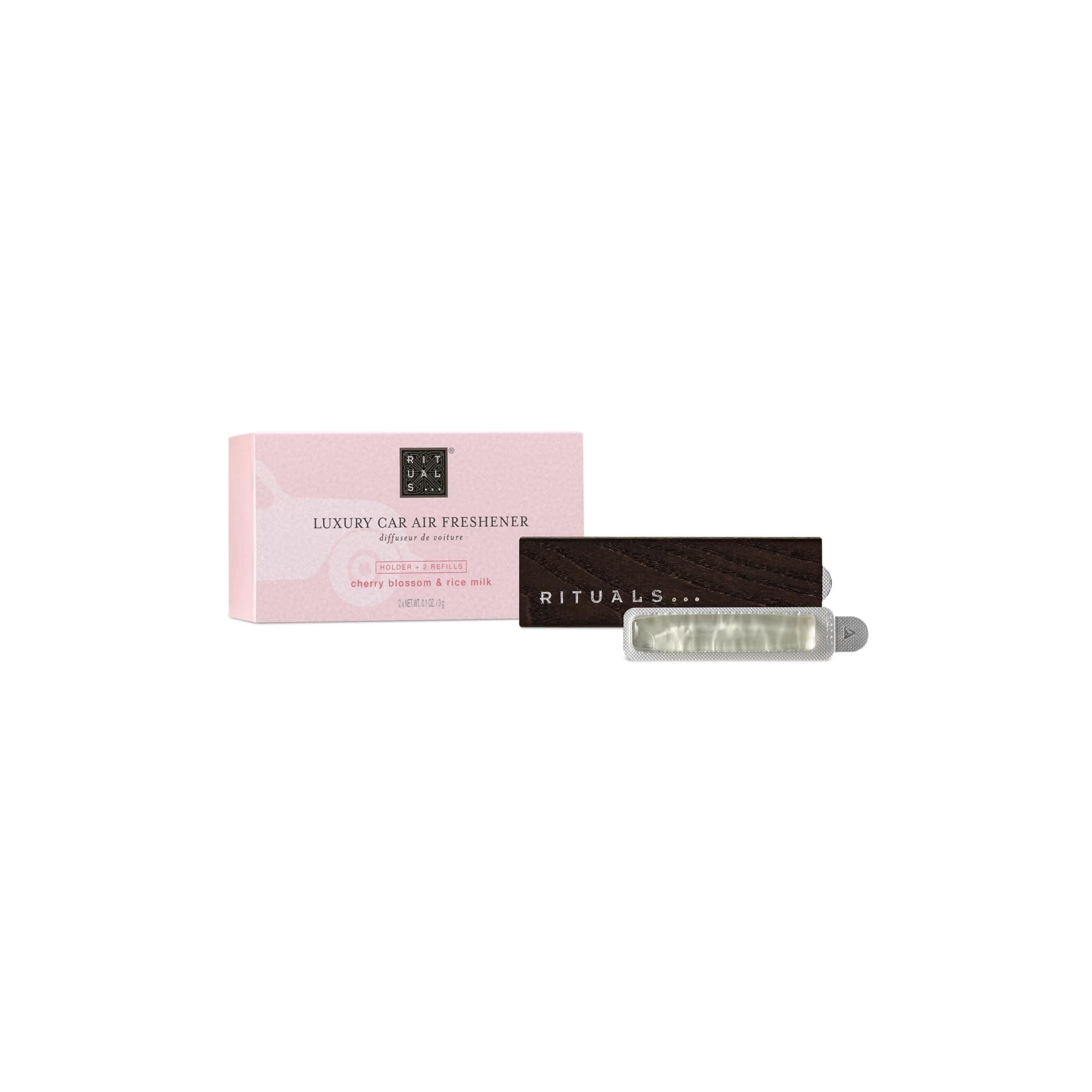 RITUALS Parfüm Sakura Auto Lufterfrischer – Duft mit Kirschblüten und Reismilch – Elegante Holzhalterung – 6 g Weiß - Sakura