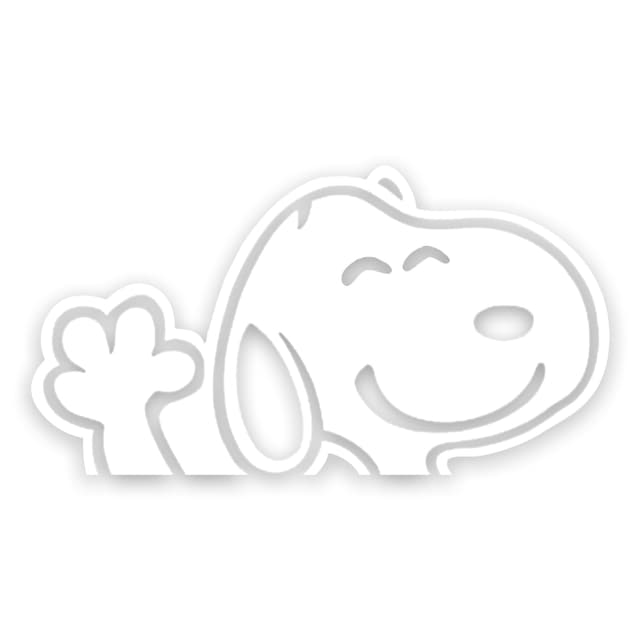 tradercat Autoaufkleber Snoopy weiß Winken, 12,7 cm breit, Deko für Auto, Fenster, Autofenster, aus Folie, Aufkleber für glatte Oberflächen