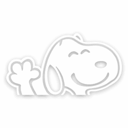 tradercat Autoaufkleber Snoopy weiß Winken, 12,7 cm breit, Deko für Auto, Fenster, Autofenster, aus Folie, Aufkleber für glatte Oberflächen Angebot bei HelloDeals