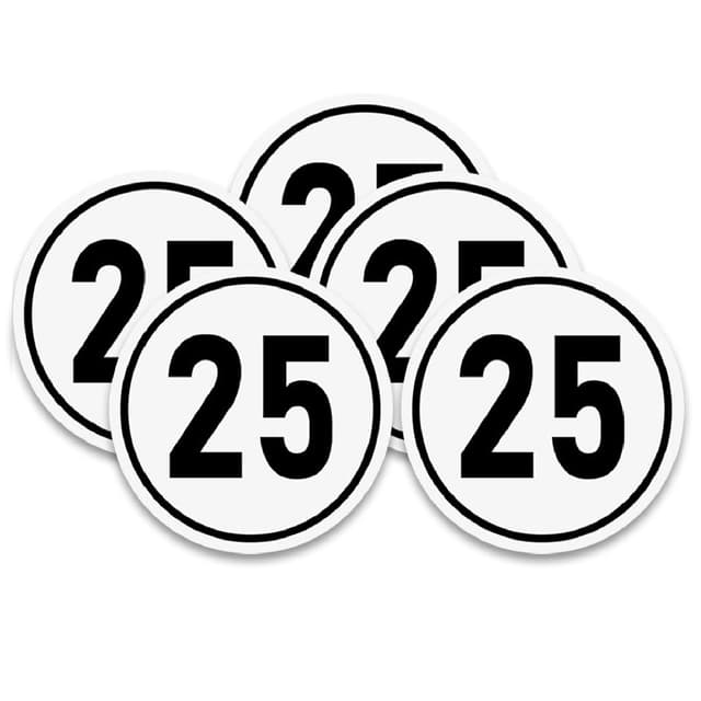 Aufkleber Geschwindigkeits Schild 25 kmh schild aufkleber nach §58 StVZO 25 kmh schild aufkleber für PKW Traktor LKW Pferdeanhänger Anhänger Wohnwagen (5)