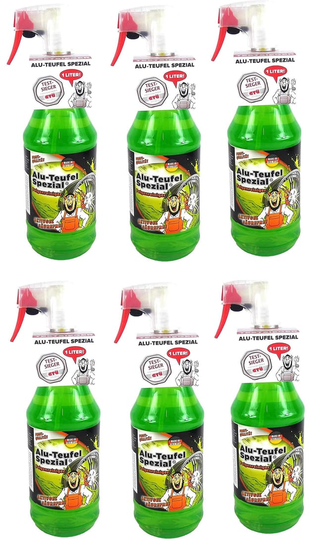 Tuga 6 x 1 Liter Alu-Teufel Felgenreiniger Spezial Säurefreies Aktivgel für Felgen und Radkappen. Biologisch abbbaubar