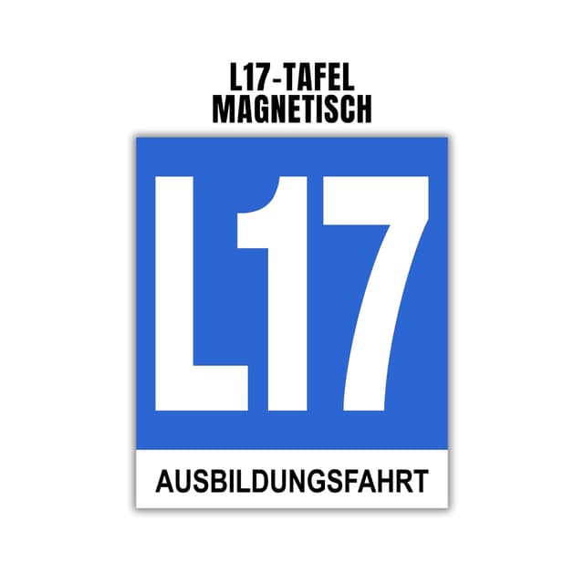 L17 Tafel, L17 Taferl Ausbildungsfahrt magnetisch | zur Außenanbringung Blau L17mag