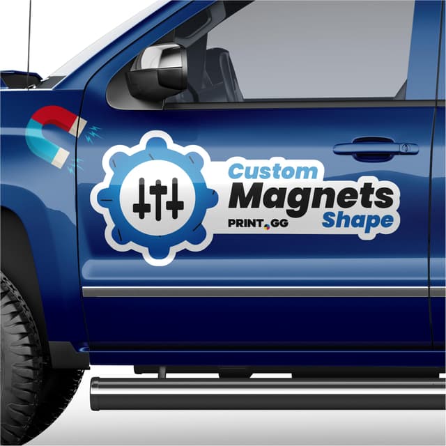 Personalisierte Auto Magnetschilder mit Wunschtext | Auto Aufkleber | Hochwertige Magnetfolie | Für Alle Autotypen | Wetterfest | Einfach Gestalten & Drucken | Abnehmbare Autotür Magnete | PRINT.GG