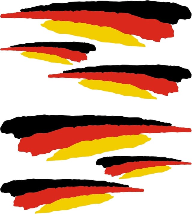Autodomy 6 Stück Deutschland Aufkleber | Deutschland Sticker Flagge Sport Racing Tuning | Deutschland Aufkleber Auto Motorrad Scooter Quad ATV Helm Fahrrad