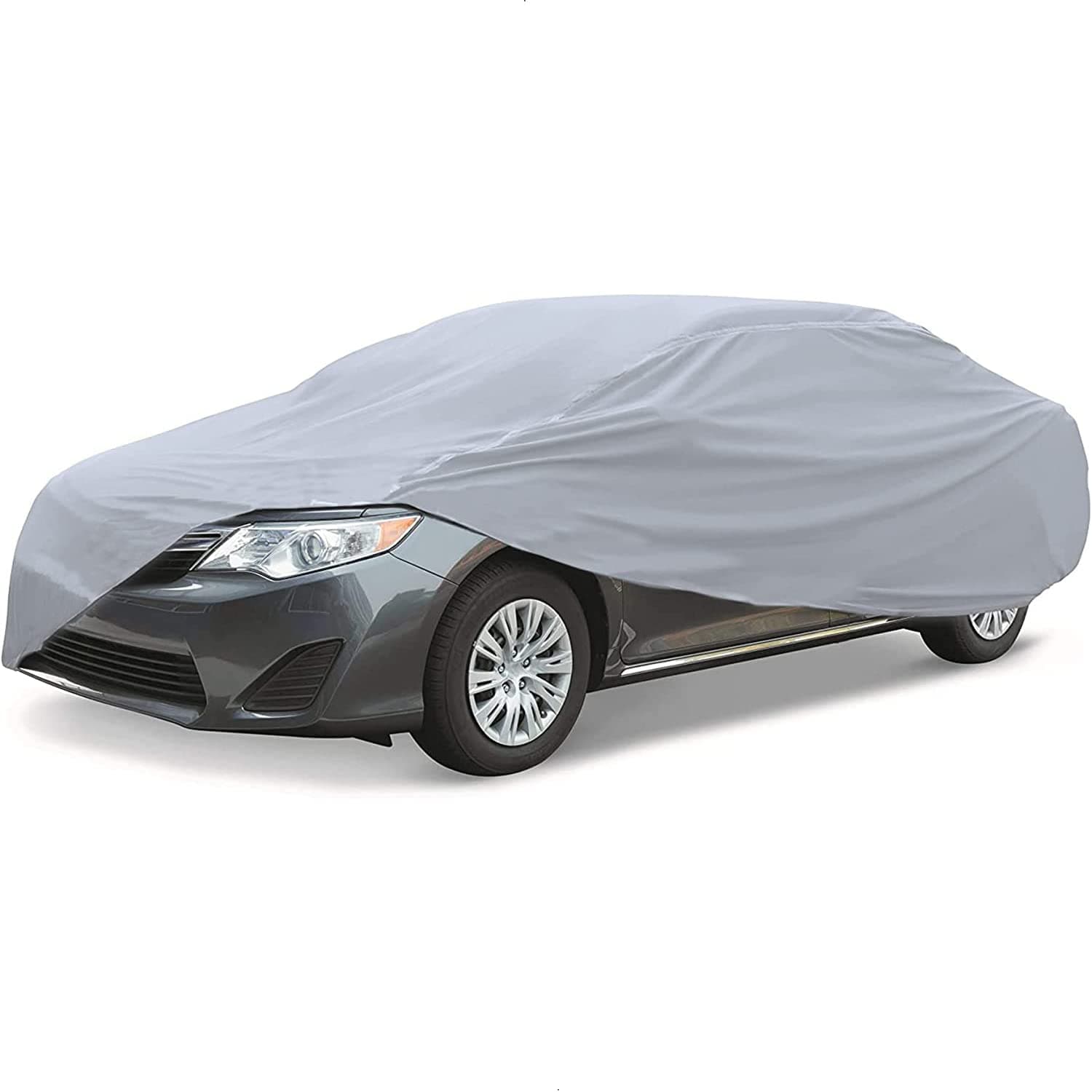 Retoo Auto Abdeckplane Winter Wetterfeste, Leichte Ganzgarage Autoabdeckung Wasserdicht, Autoplane Winddicht Vollgarage Hagelschutz Staubdicht für 450cm-475cm Auto, Schneeschutz Auto-Abdeckung
