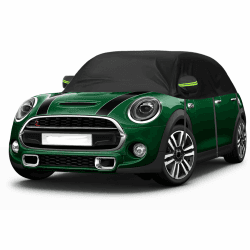 Autoabdeckung Wasserdicht Ersatz für Mini Cooper 3 Door 2000-2025, Sonnenfest Hälfte Autoabdeckung, Halbgarage UV Beständige Halbe Auto Abdeckplane Staubdicht Schneefest Outdoor Indoor Schwarz Maßgeschneidert für Mini Cooper 3 door 2000-2025 Angebot bei HelloDeals
