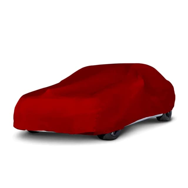 LST Autoabdeckung Indoor – lackschonende und Dehnbare Autogarage. Car Cover Innenbereich für Autohäuser und Endverbraucher. Auto Abdeckplane schützt vor Sonne, Staub. (Rot, XXL (540x175x120cm)) XXL (540x175x120cm) Rot