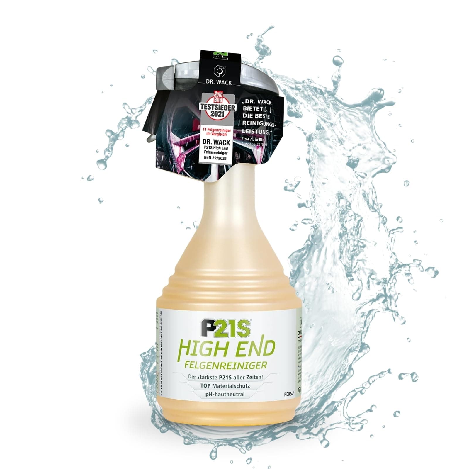 DR. WACK - P21S HIGH END Felgenreiniger 750 ml - Felgen Spray mit Gel-Formel & Wirkindikator - Schnelle & schonende Reinigung - pH-hautneutral & biologisch abbaubar - Hochwertige Autopflege 1 stück (1er Pack)