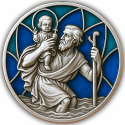 ELBKAISER – Christopherus Auto Magnet - Emailie Blau – Heiliger Christophorus Auto Plakette fürs Auto – Schutzpatron Autofahrer – Christophorus für Auto – Heiliger Christophorus Auto - Schutzengel Emaille blau Angebot bei HelloDeals