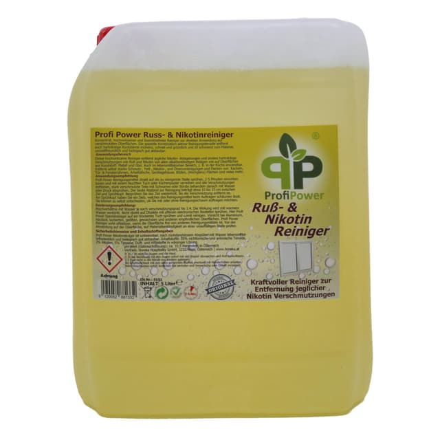 Russ- & Nikotinreiniger Profi Power (5L) - Nikotin Entferner – Ruß Entferner – Nikotin Entferner Reiniger – Küchenmöbel- Fensterrahmen Reiniger