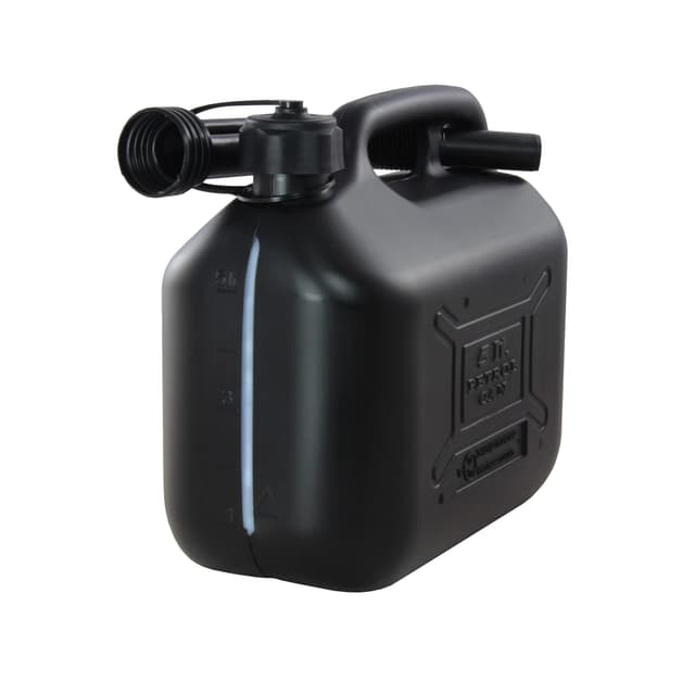 ProCar Benzinkanister 5 Liter Schwarz - UN- Zulassung Kunststoff Kraftstoffkanister mit Füllstandsanzeige - Made in Europe (Schwarz, 5 Liter)
