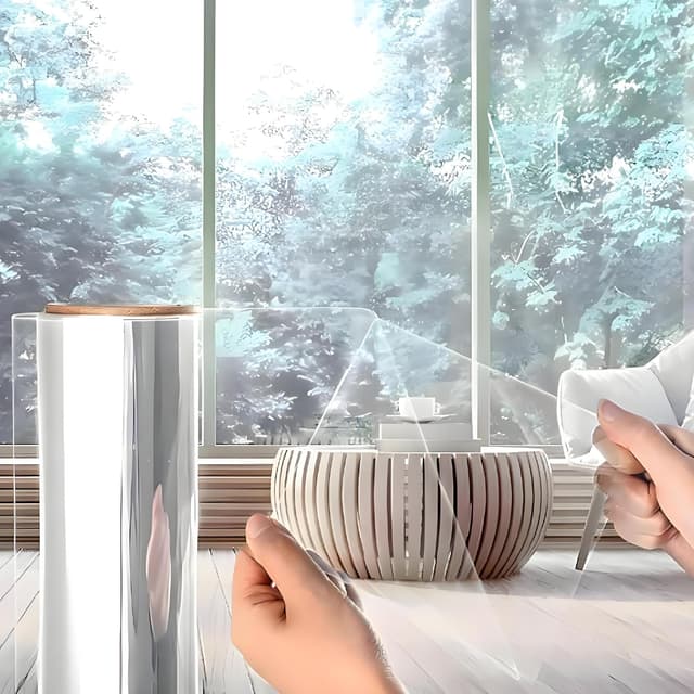Avoid Fensterfolie UV Schutz – Fensterfolie Blickdicht selbstklebend – Für HR++ Glas – Sichtschutzfolie Fenster transparent – Sonnenschutzfolie inkl. Rakel, Messer & Pflanzensprüher (90x300 cm) Durchsichtig 90x300cm