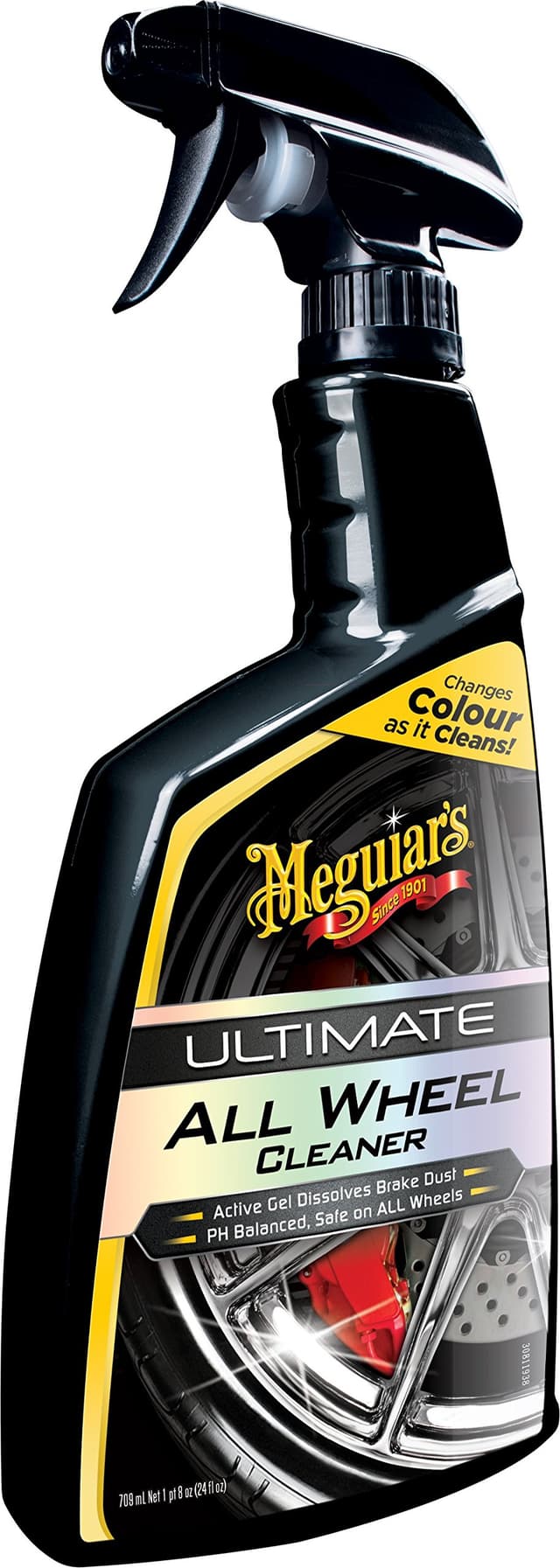 Meguiar's G180124EU Ultimate All Wheel Cleaner Felgenreiniger, Reinigt alle Felgenoberflächen, Entfernt Bremsstaub und Schmutz, PH-Neutral, 709ml Single 118.17 ml (6er Pack)