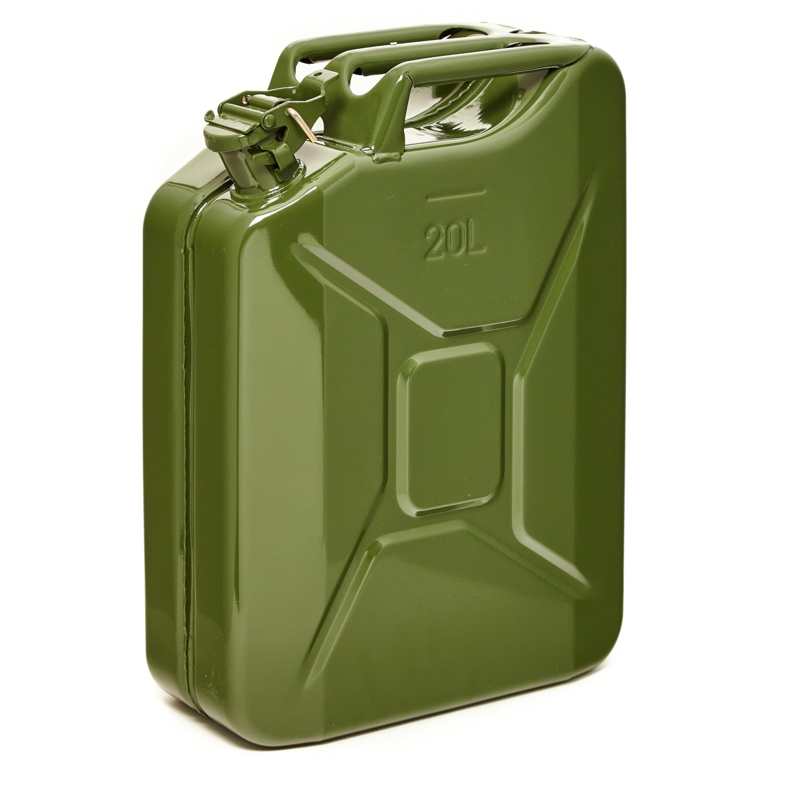 BW® Kraftstoffkanister Metall Benzinkanister 20 Liter - Olivgrün - RAL 6003 - TÜV-geprüft und UN-Zulassung - Made in Europe Ohne Zubehör 1x 20L Olivgrün
