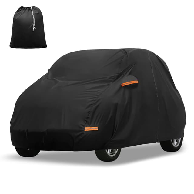 X AUTOHAUX Autoabdeckung für Smart Fortwo 2007-2019 210D-PU Outdoor Vollgarage Allwetter mit Türreißverschluss für Wasserdicht Winddicht Sonne Regen Schnee Schutz for Smart Fortwo 2007-2019