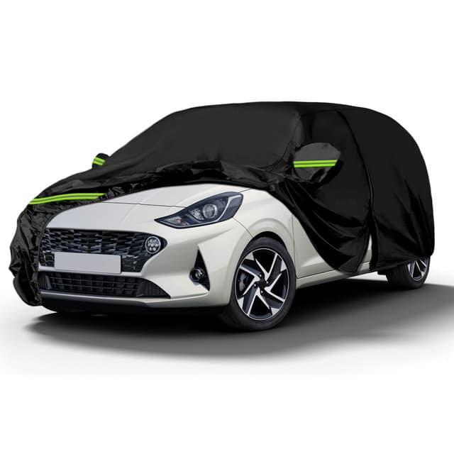 Autoabdeckung Wasserdicht Ersatz für Hyundai I10 PA/IA/AC3 2007-2024, Vollgarage Autoplane Outdoor, Auto Ganzgarage Abdeckplane Winter Sommer Allwetter Abdeckung für Regen Sonne Staub Schnee Schutz