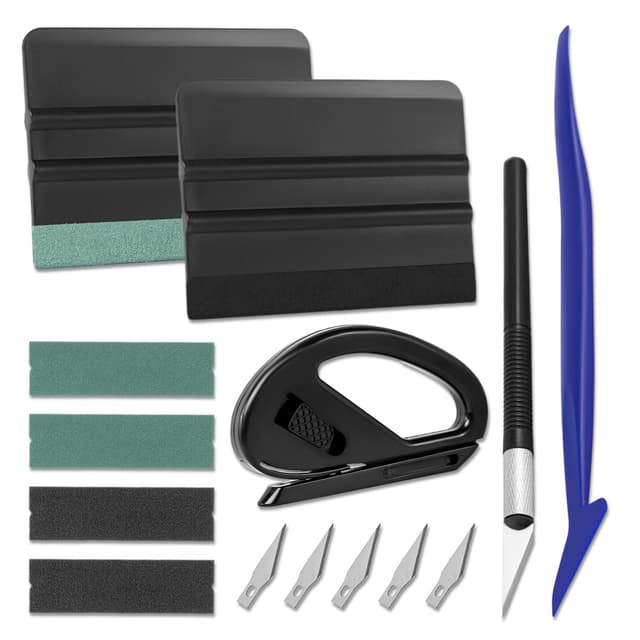 Art3d Fensterfolien-Kit Professionelles Autofolien-Kit mit Filzrakel und Filzersatzteilen, Bastelmesser und Klingen, Sicherer Vinylschneider, Mikrorakel, Tapetenwerkzeug Praktischer Stil F